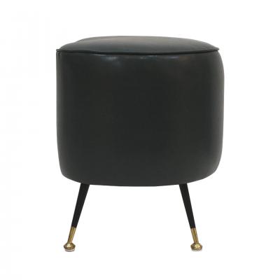 Pair of Italian Footstools in Solid Wood and Green Faux Leather Italy 1960s