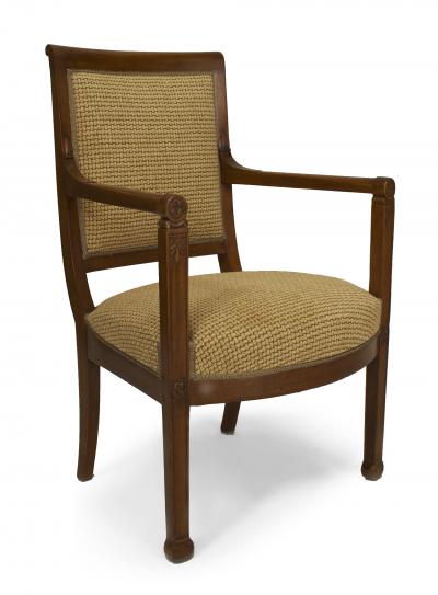 Pair of Italian Fruitwood Gold Arm Chairs
