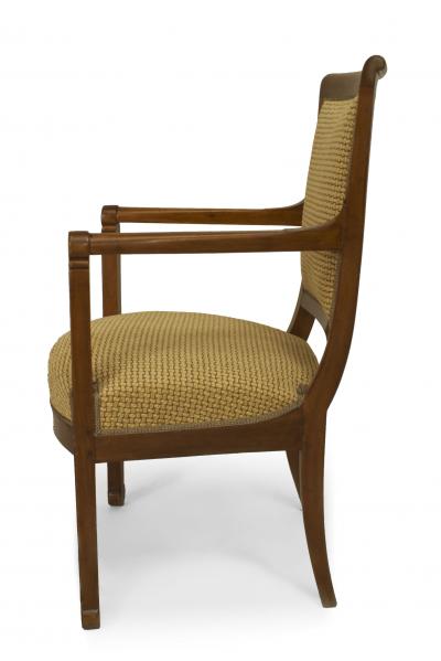 Pair of Italian Fruitwood Gold Arm Chairs