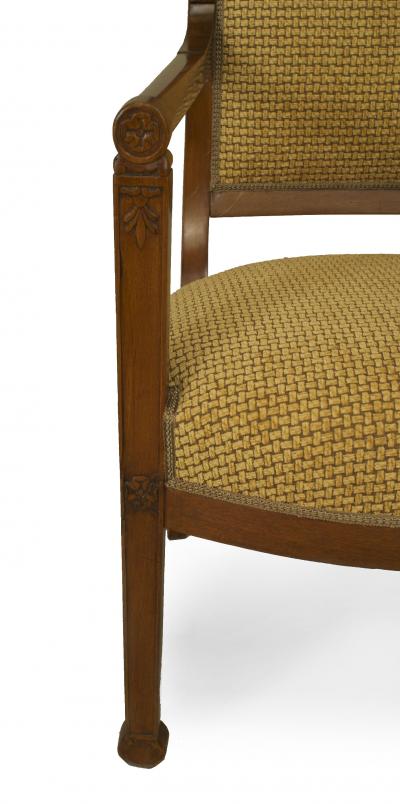 Pair of Italian Fruitwood Gold Arm Chairs