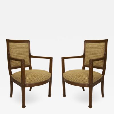 Pair of Italian Fruitwood Gold Arm Chairs