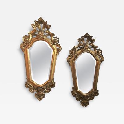 Pair of Italian Gilt Carved Mirrors
