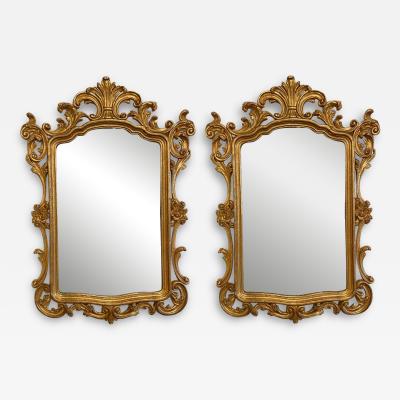 Pair of Italian Gilt Wood Wall or Console Mirrors