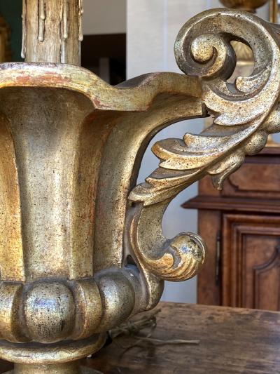 Pair of Italian Giltwood Lamps