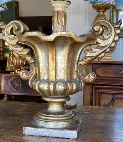 Pair of Italian Giltwood Lamps