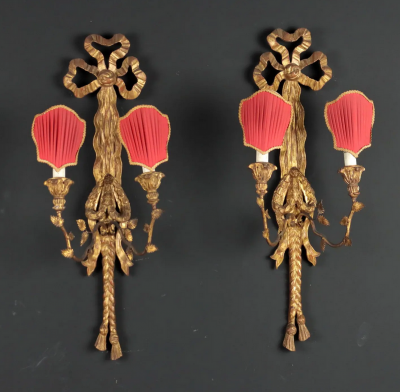 Pair of Italian Giltwood tole Sconces Circa 1880