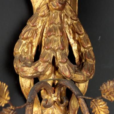 Pair of Italian Giltwood tole Sconces Circa 1880