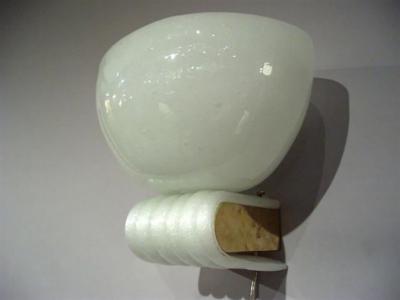 Pair of Italian Handblown Murano Glass and Brass Sconces