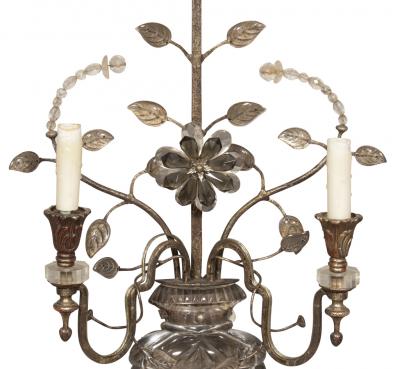Pair of Italian Iron and Glass Sconces