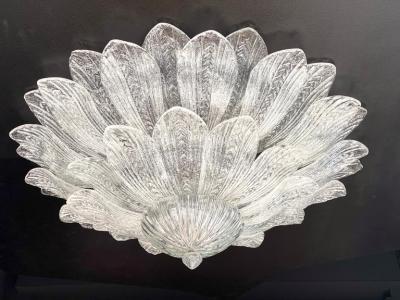 Pair of Italian Leaves Murano Glass Ceiling Light or Flush Mount