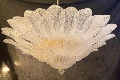 Pair of Italian Leaves Murano Glass Ceiling Light or Flush Mount