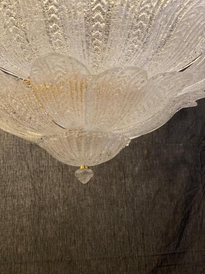 Pair of Italian Leaves Murano Glass Ceiling Light or Flush Mount