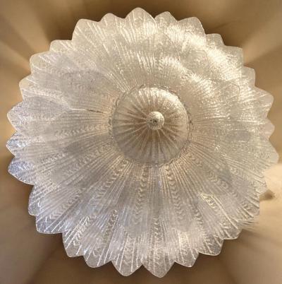 Pair of Italian Leaves Murano Glass Ceiling Light or Flush Mount