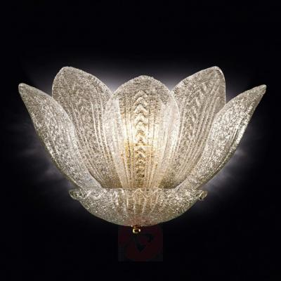 Pair of Italian Leaves Murano Glass Ceiling Light or Flush Mount