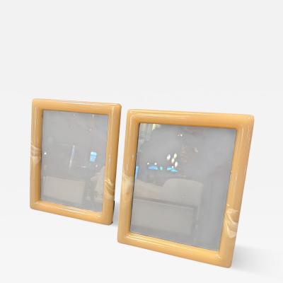 Pair of Italian Lucite photo frames