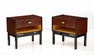 Pair of Italian Macassar Ebony Bedside Cabinets Italy circa 1960