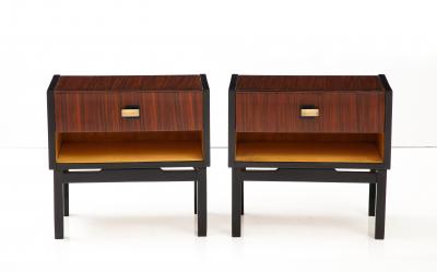 Pair of Italian Macassar Ebony Bedside Cabinets Italy circa 1960