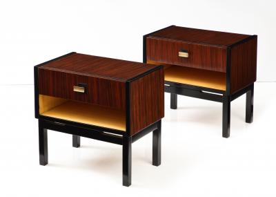 Pair of Italian Macassar Ebony Bedside Cabinets Italy circa 1960