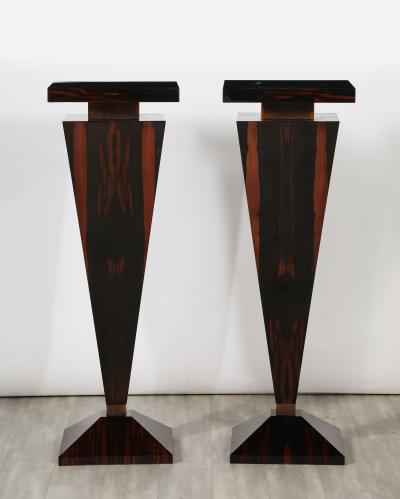Pair of Italian Macassar Ebony Pedestals Italy circa 1970