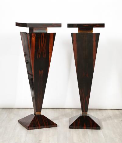 Pair of Italian Macassar Ebony Pedestals Italy circa 1970