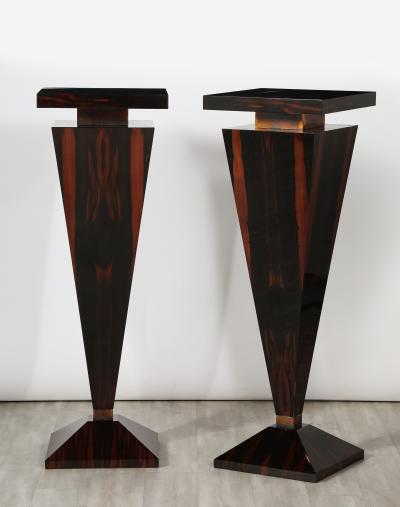 Pair of Italian Macassar Ebony Pedestals Italy circa 1970