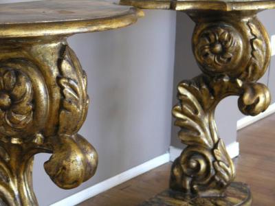 Pair of Italian Mecca Giltwood Consoles
