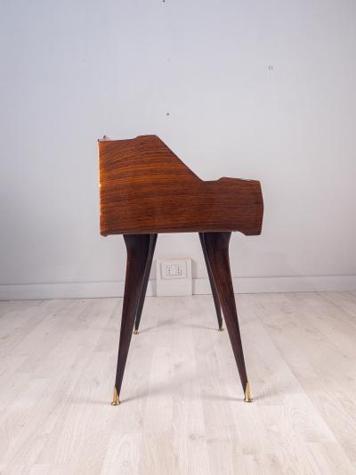 Pair of Italian Mid Century Bedside Night Stands Tables Double Glass Top 1950s