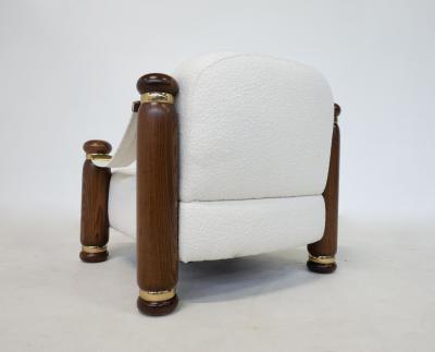 Pair of Italian Mid Century Boucle Armchairs