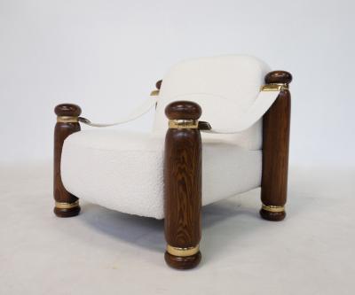 Pair of Italian Mid Century Boucle Armchairs