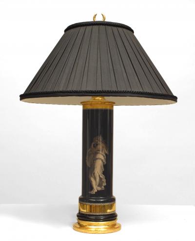 Pair of Italian Mid Century Eglomise Glass Table lamps