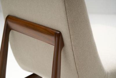 Pair of Italian Mid Century Geometric Lounge Chairs Italy ca 1950s