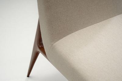 Pair of Italian Mid Century Geometric Lounge Chairs Italy ca 1950s