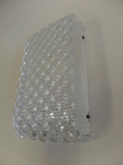 Pair of Italian Mid Century Modern Murano Venetian Diamond Glass Sconces