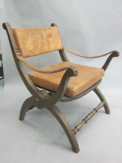 Pair of Italian Mid Century Modern Neoclassical Leather Armchairs Lounge Chairs