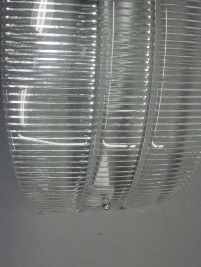 Pair of Italian Mid Century Modern Ribbed Murano Glass Sconces Flush Mounts
