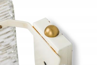 Pair of Italian Mid Century Rectangle Textured Murano Glass Wall Sconce