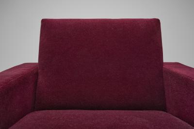 Pair of Italian Mid Century Upholstered Armchairs Italy 1960s