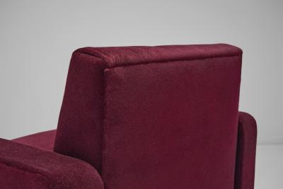 Pair of Italian Mid Century Upholstered Armchairs Italy 1960s