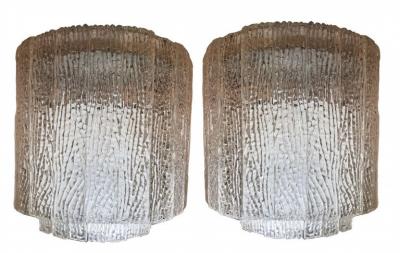Pair of Italian Modern Handblown Glass Wall Lights Sconces Venini