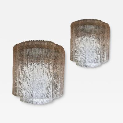 Pair of Italian Modern Handblown Glass Wall Lights Sconces Venini