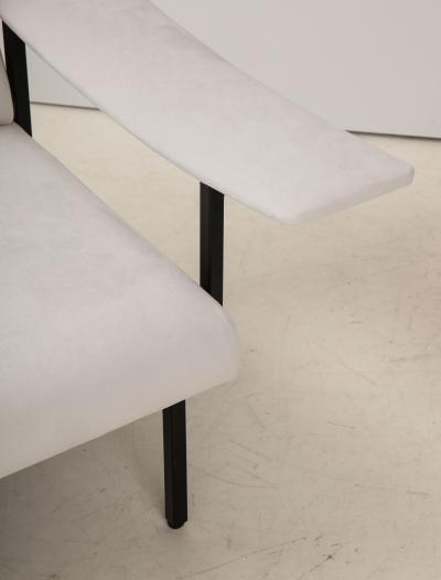 Pair of Italian Modern Iron Upholstered Armchairs