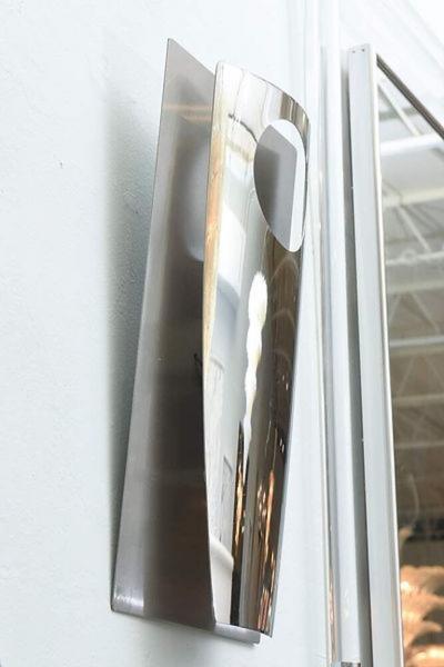 Pair of Italian Modern Polished Chrome and Stainless Steel Wall Lights Sconces
