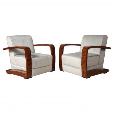 Pair of Italian Moderne Lounge Chairs