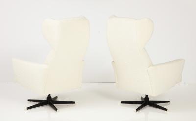 Pair of Italian Modernist High Back Swivel Chairs Italy circa 1960