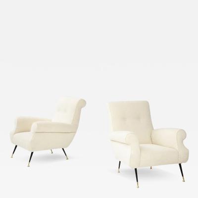 Pair of Italian Modernist Lounge Chairs Italy circa 1950