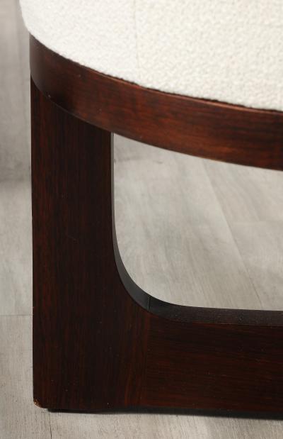 Pair of Italian Modernist Walnut Stools Italy circa 1960