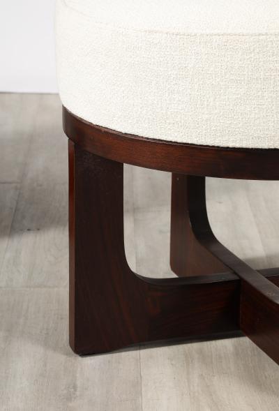 Pair of Italian Modernist Walnut Stools Italy circa 1960