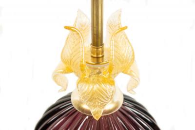 Pair of Italian Murano Amethyst Glass Table Lamps