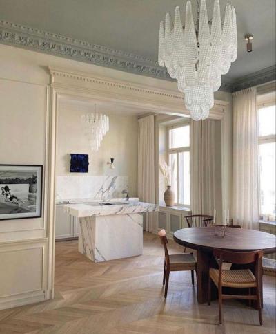 Pair of Italian Murano Glass Drop Chandelier 1970s
