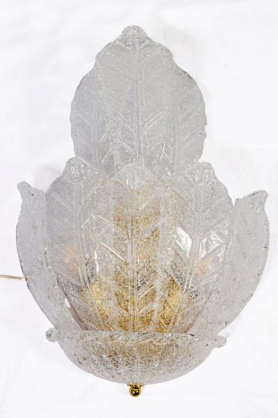 Pair of Italian Murano Glass Ninfea Wall Sconces